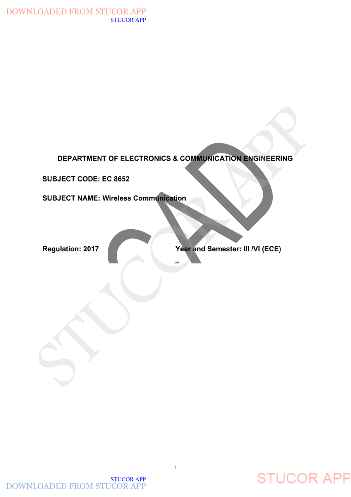 Stucor EC8652-HS - Notes - Iv 3. INDUSTRY CONNECTIVITY & RECENT ...