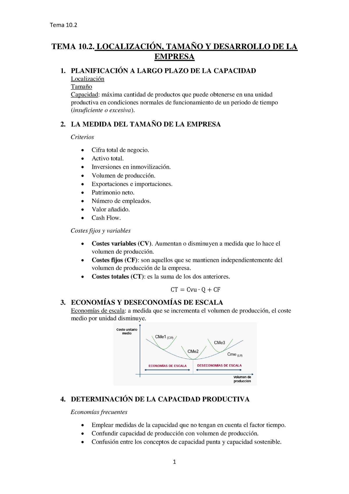 TEMA 10 - Localización, Tamaño Y Desarrollo De La Empresa. - TEMA 10 ...