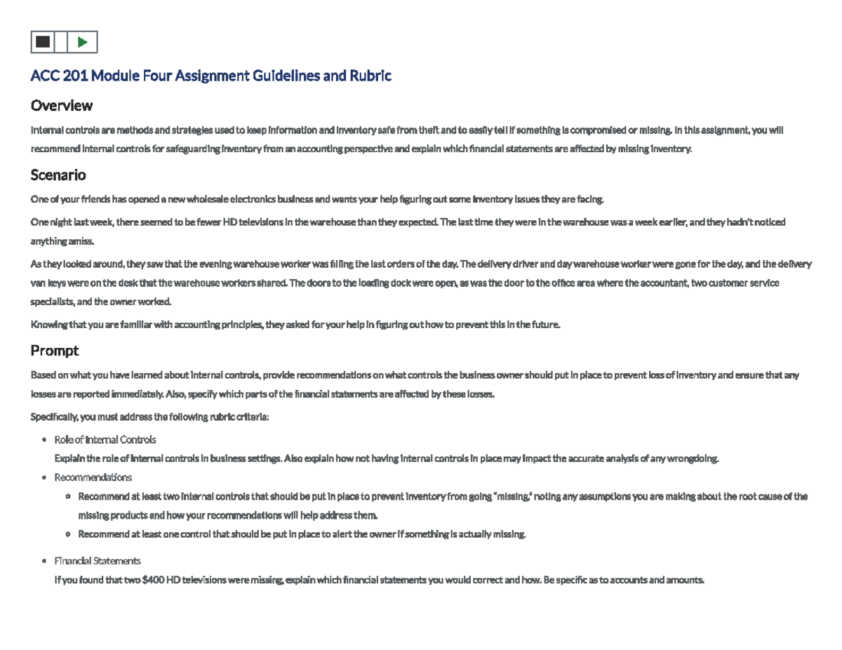 module four assignment guidelines and rubric