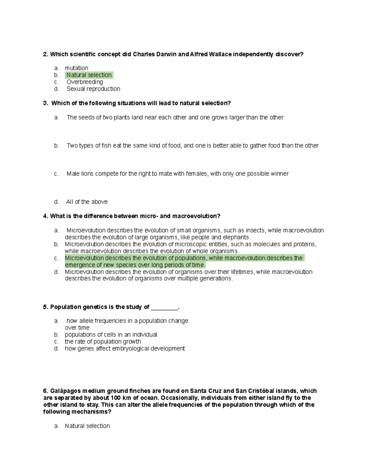 Bio Ch 11 Review Questions + Answers - 2. Which scientific concept did ...