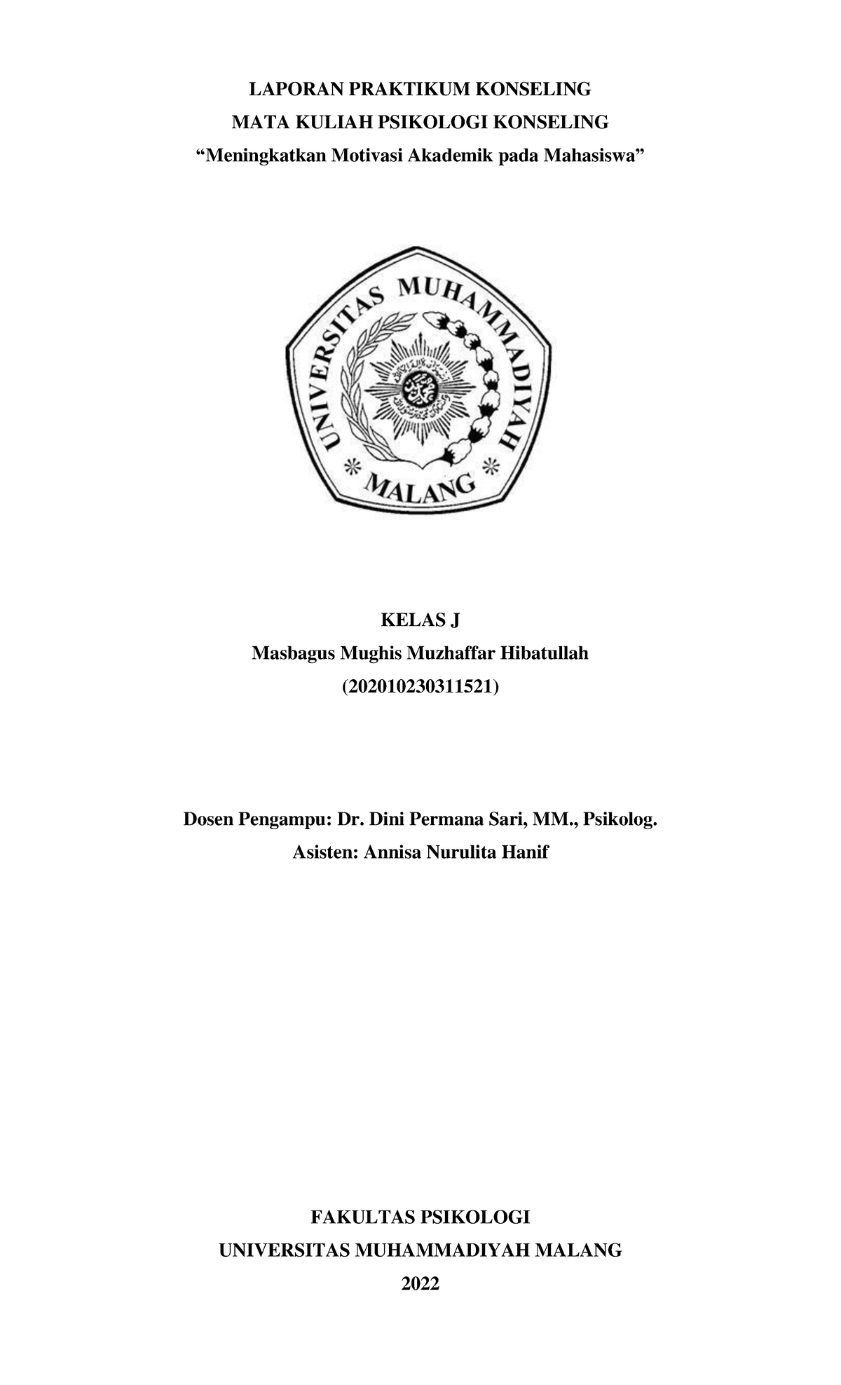 521 Masbagus Mughis Muzhaffar H Rancangan Konseling-2 - LAPORAN ...