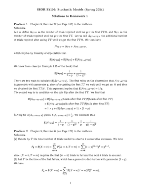 Shreve Solutions - Chapter 2 Stochastic Calculus for Finance II ...