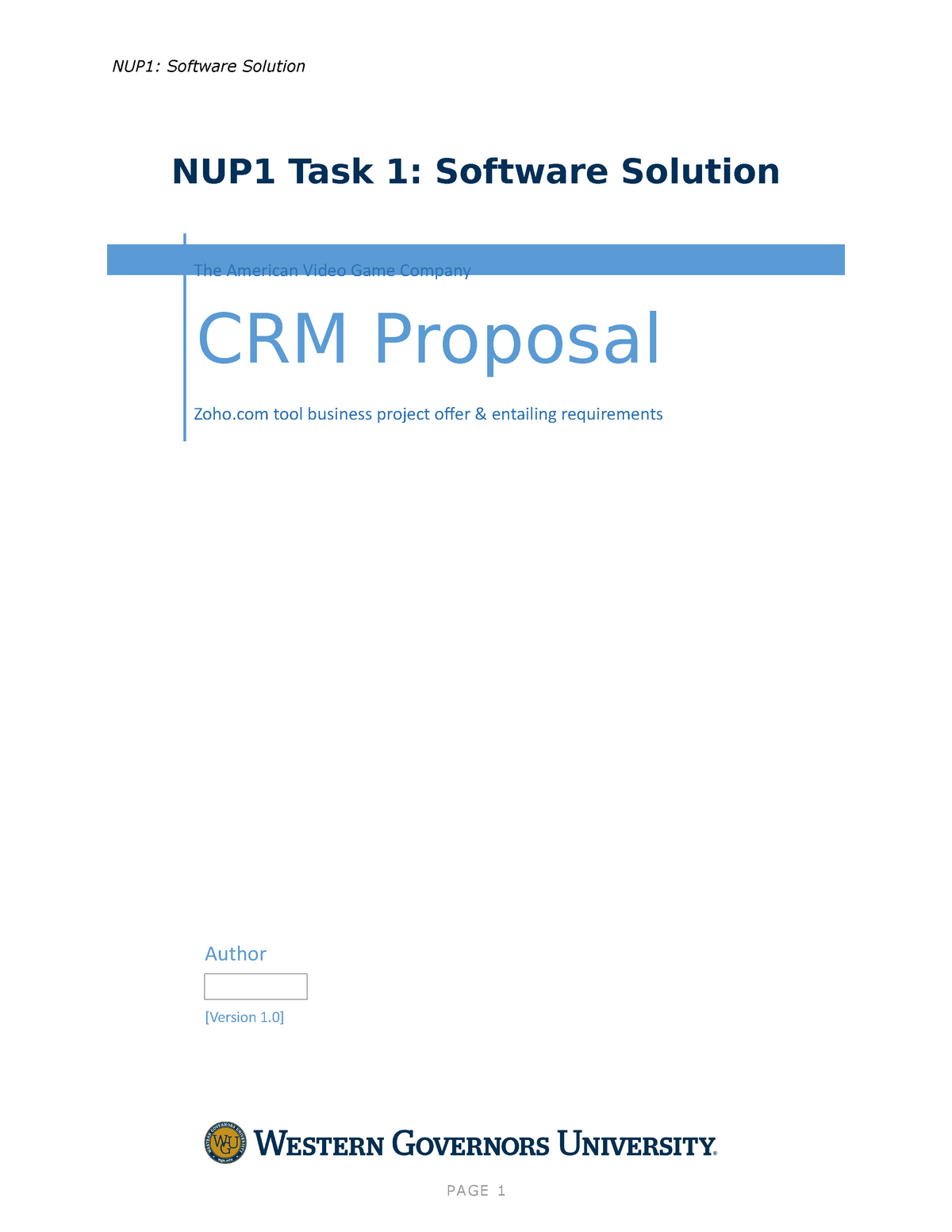 C188 software engineering NUP1 TASK 1- Software Solution - NUP1 ...
