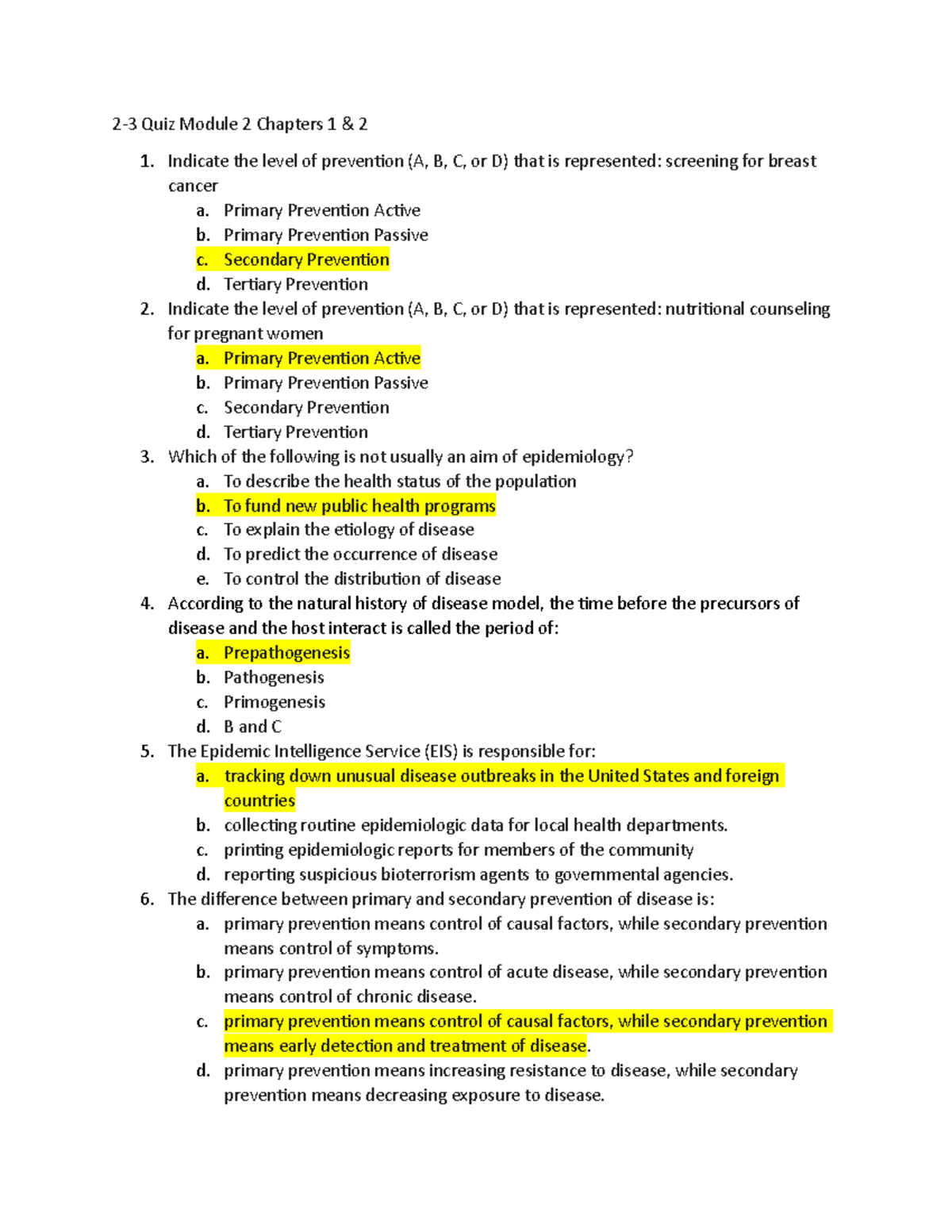 IHP 515 2-3 Quiz Module 2 - 2-3 Quiz Module 2 Chapters 1 & 2 Indicate ...