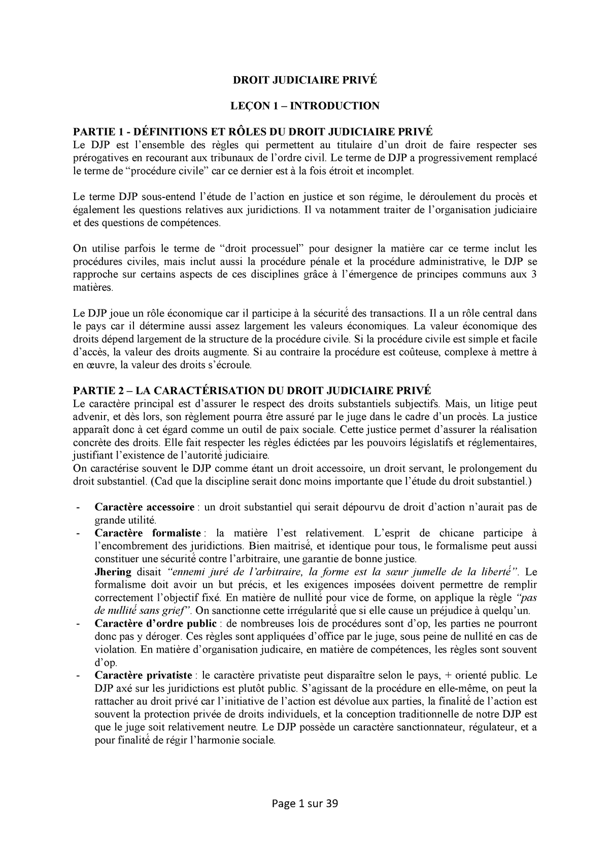 DJP OFF - Cours Complet Droit Judiciaire Privé L3 - DROIT JUDICIAIRE ...