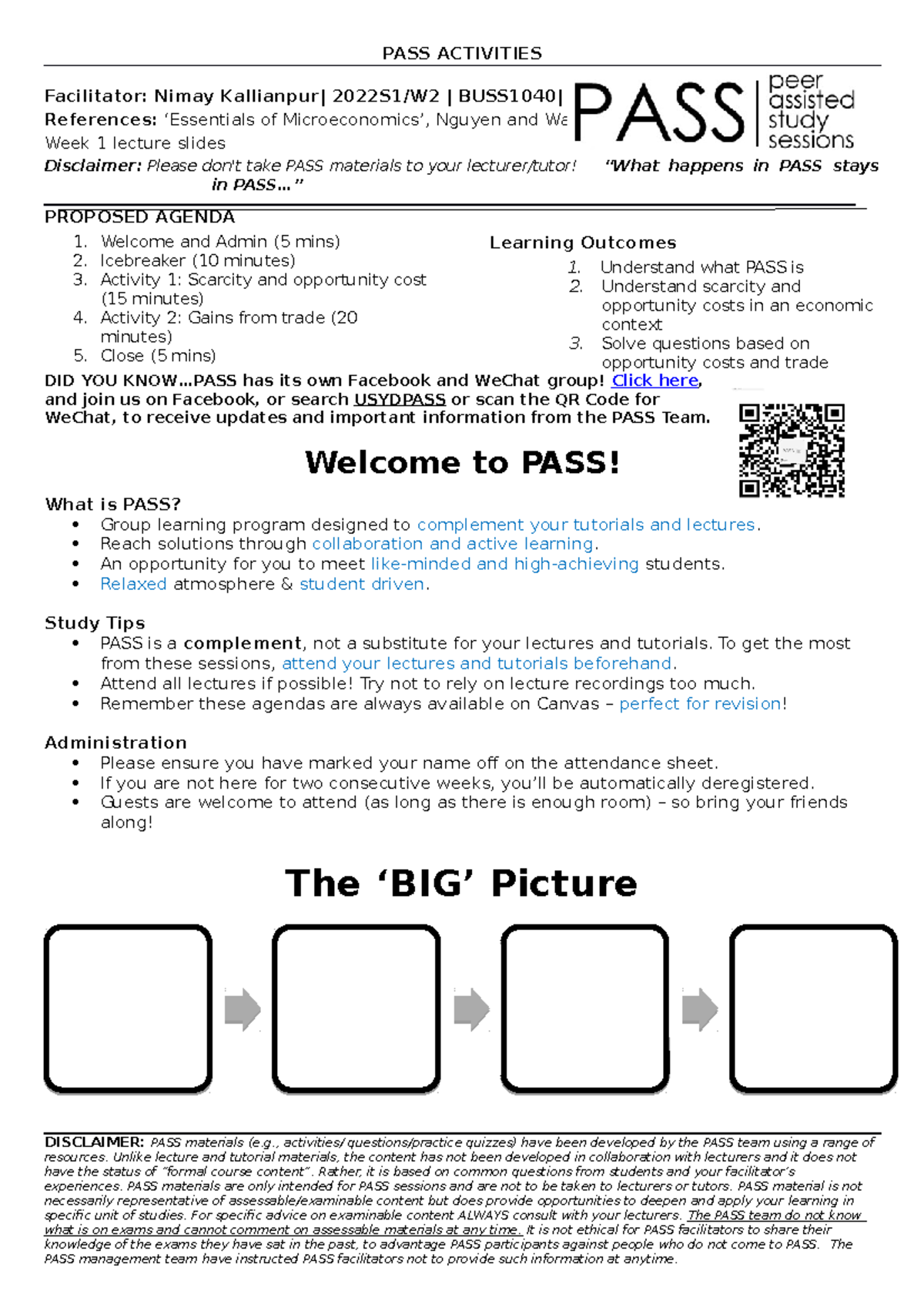 Session 1; Week 2 BUSS1040 PASS - PASS ACTIVITIES Facilitator: Nimay ...