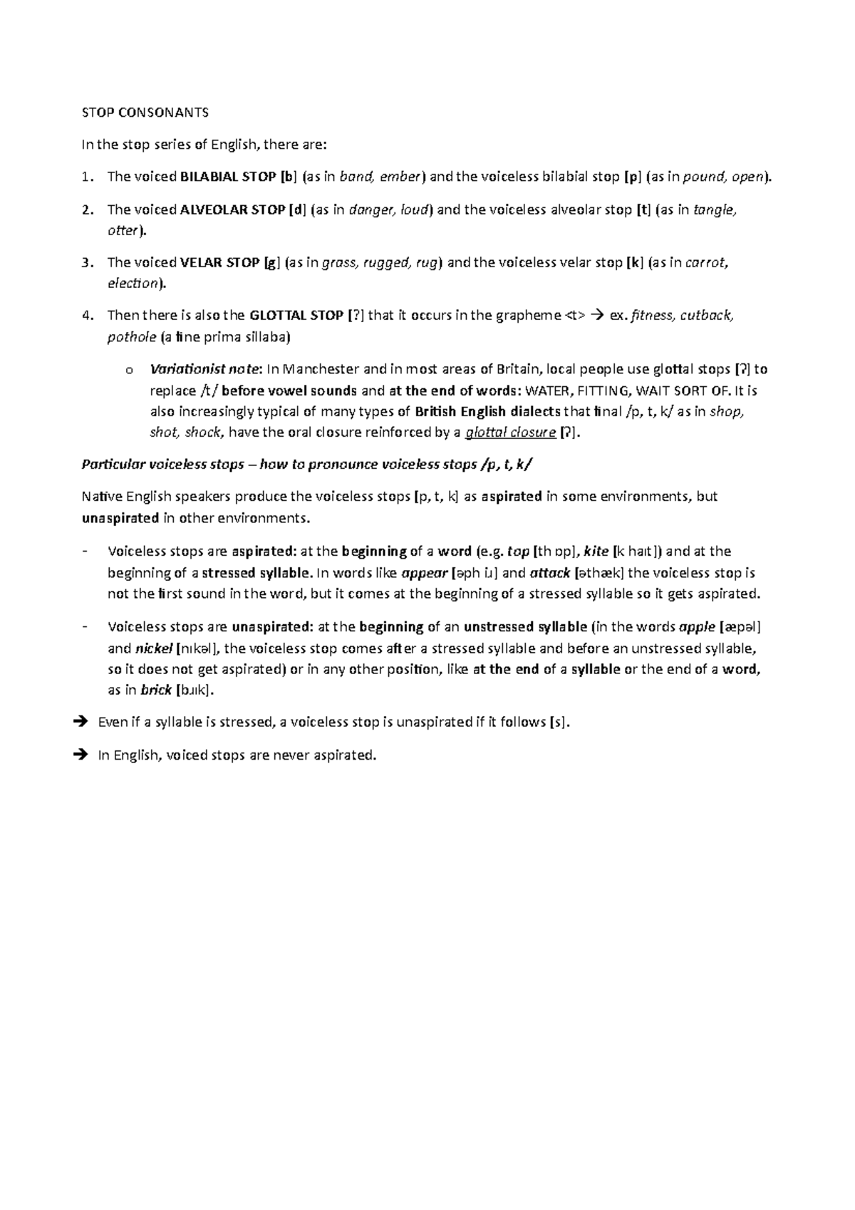 STOP Consonants - a short description of something you can find useful ...