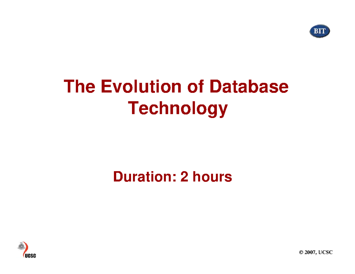 database management - The Evolution of Database Technology Duration: 2 ...