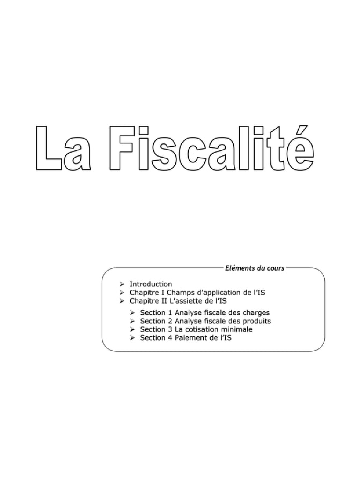 La Fiscalit Cours Is Exercices Corrigs - Fiscalité - Studocu