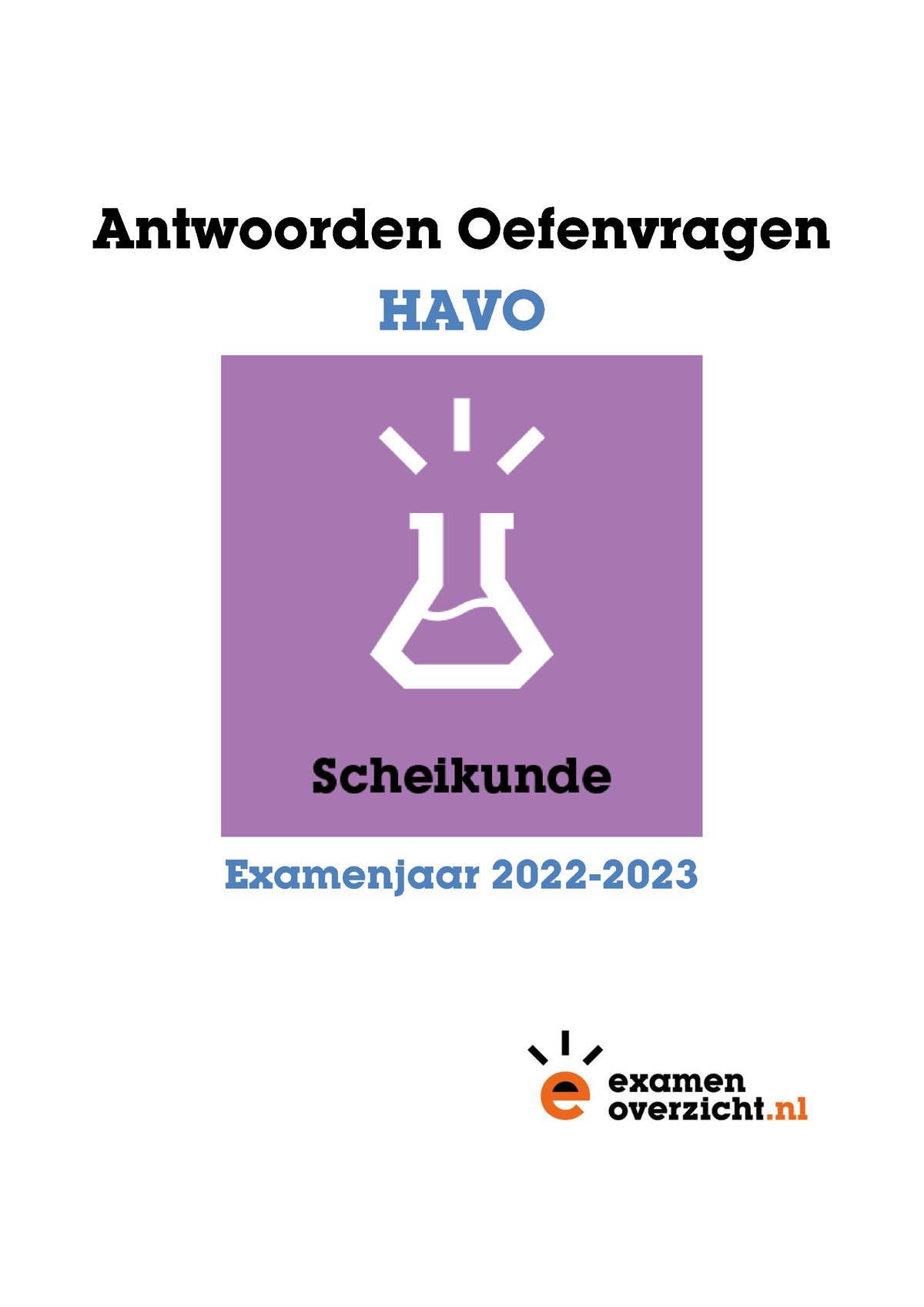 HAVO Scheikunde 2023 - Antwoorden Oefenvragen - Inhoudsopgave A. Kennis ...