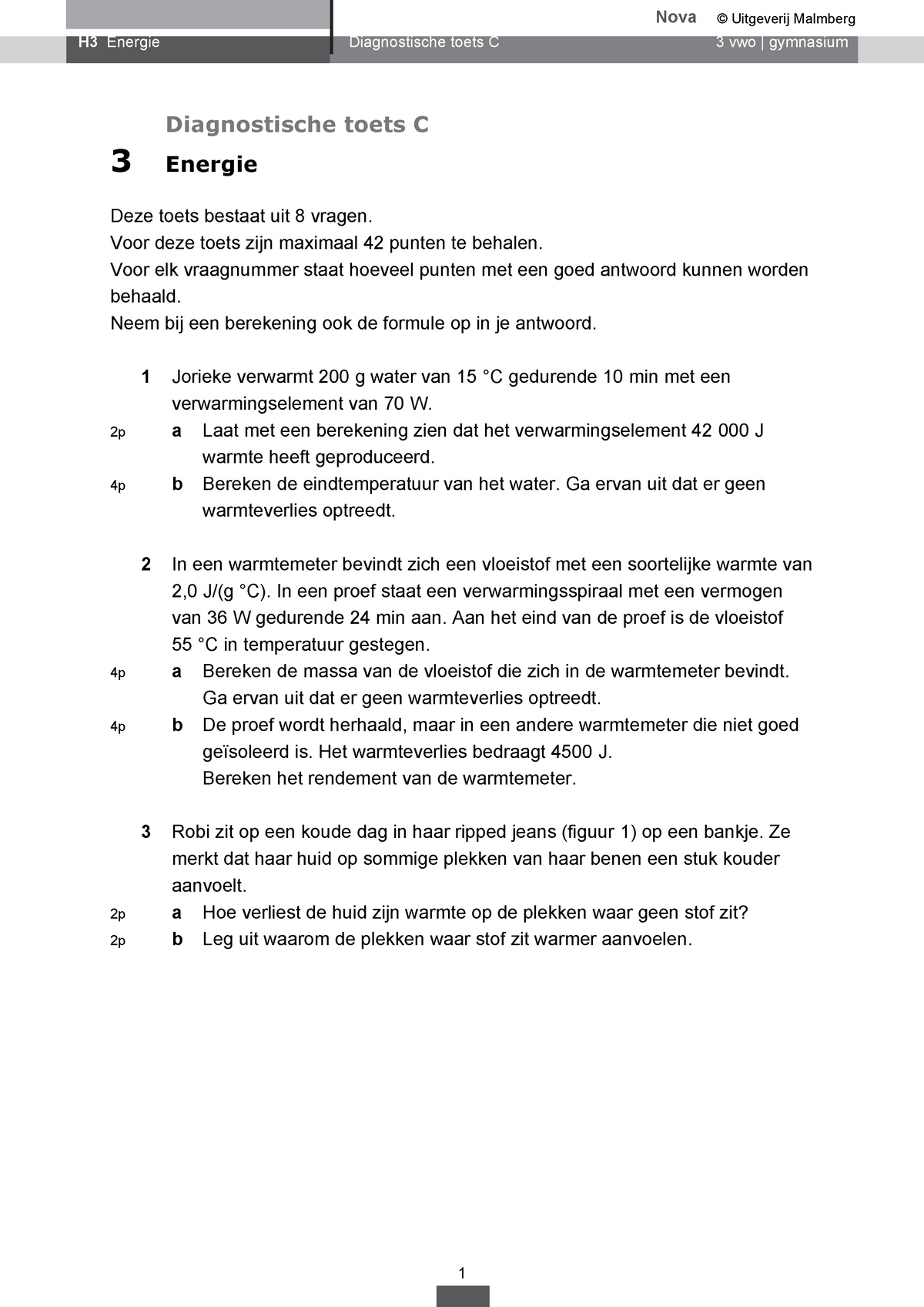 NOVA - Hoofdstuk 3 DT-C - H3 Energie Diagnostische Toets C 3 Vwo ...