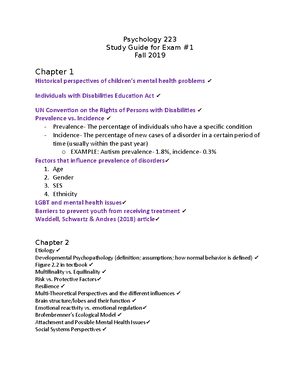 Psychopathology Notes 1-4 - Child And Adolescent Psychopathology ...