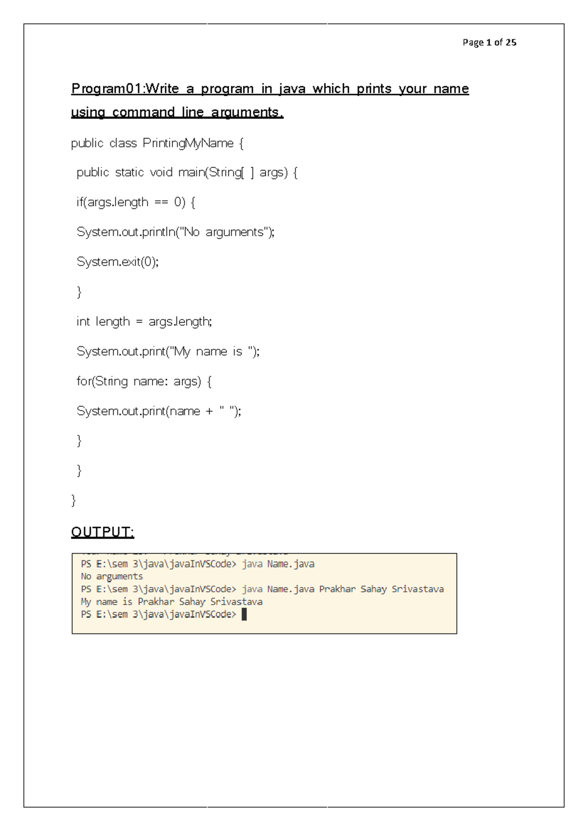 Java Fileprcical - java practical file - Program 0 1:Write a program in ...
