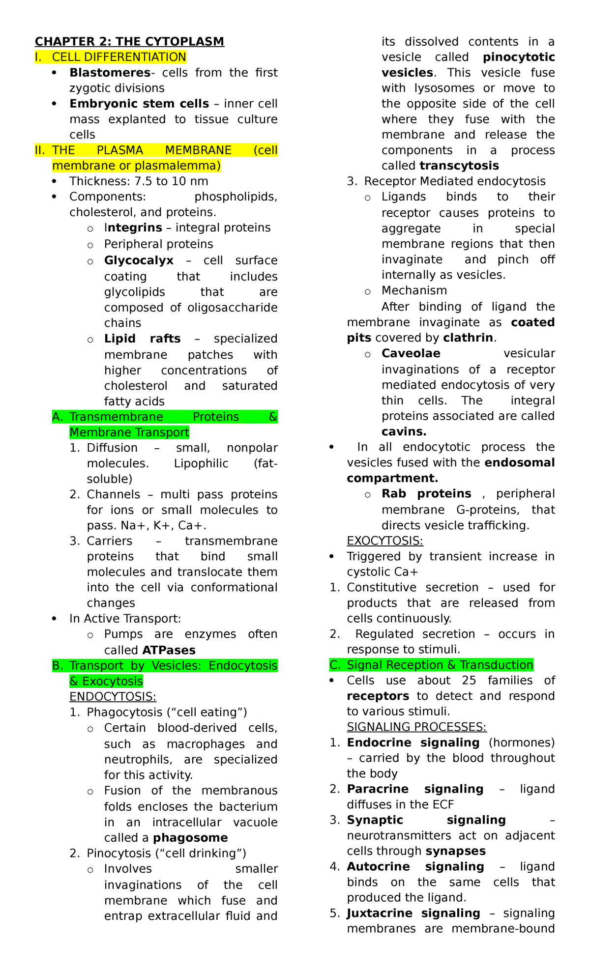 1. Chapter 2 Cytoplasm - Summary Junqueira's Basic Histology - CHAPTER ...