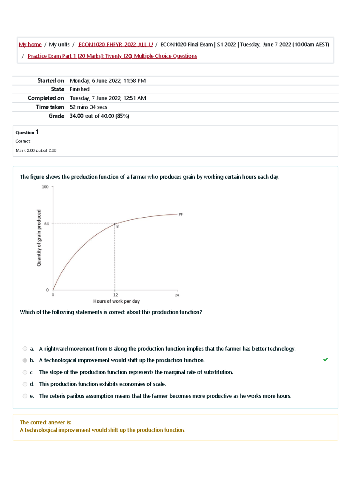 Practice Exam Part 1 [20 Marks] Twenty (20) Multiple Choice Questions ...