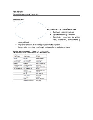 Resumen 2pp Pscicomotricidad Infantil Pefl1025 Studocu