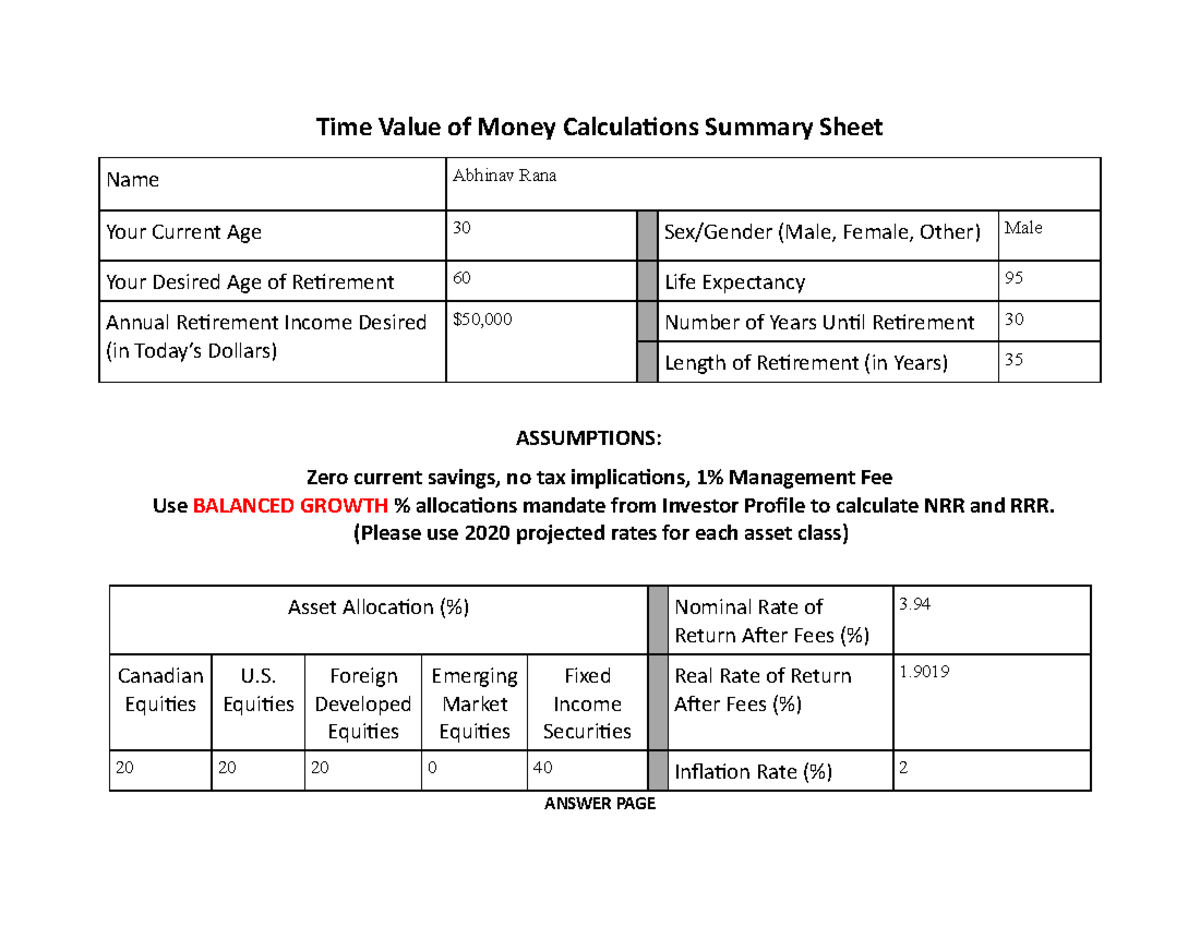 TVM Calculations for FIO Program for Seneca - Time Value of Money ...