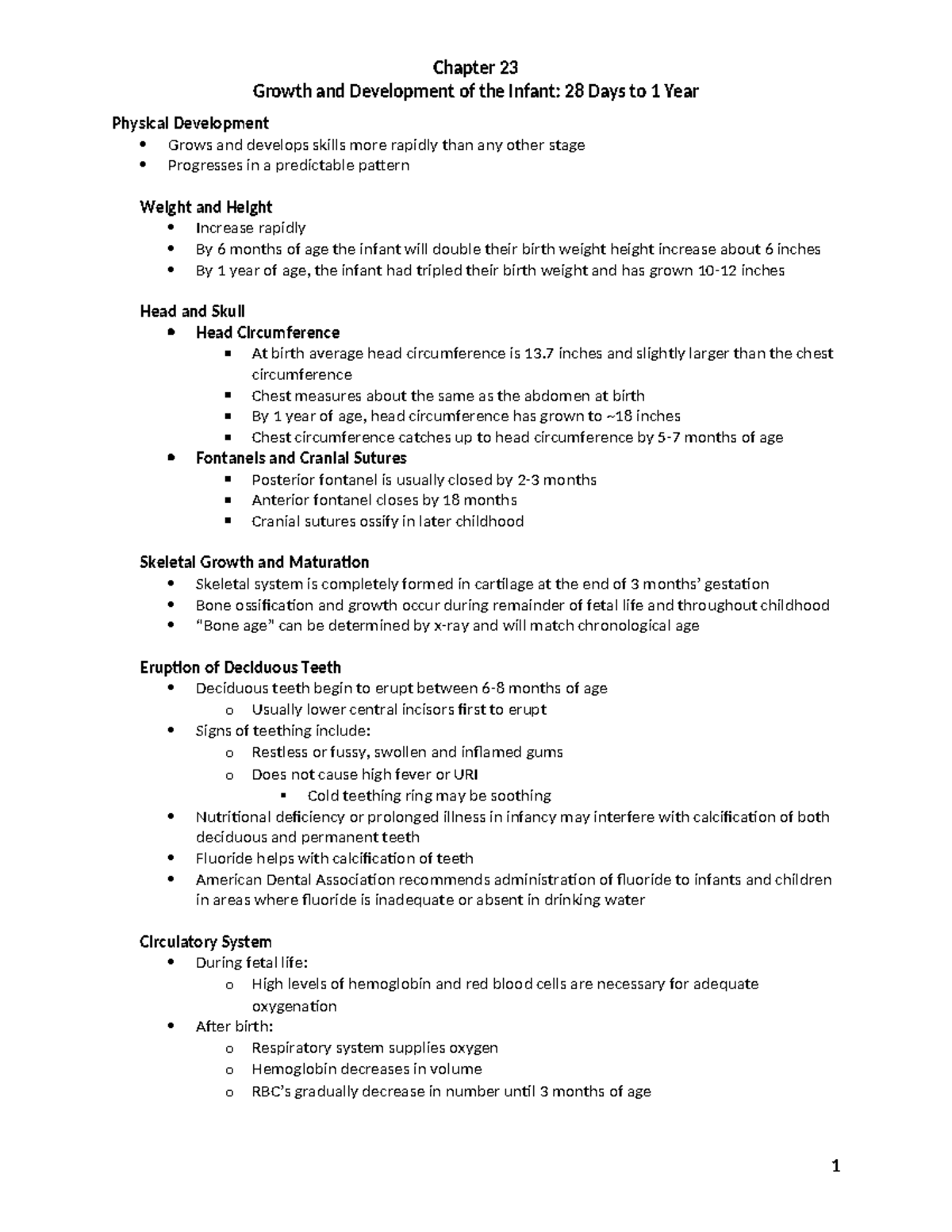 Infant Study 2 - Growth and Development of the Infant: 28 Days to 1 ...