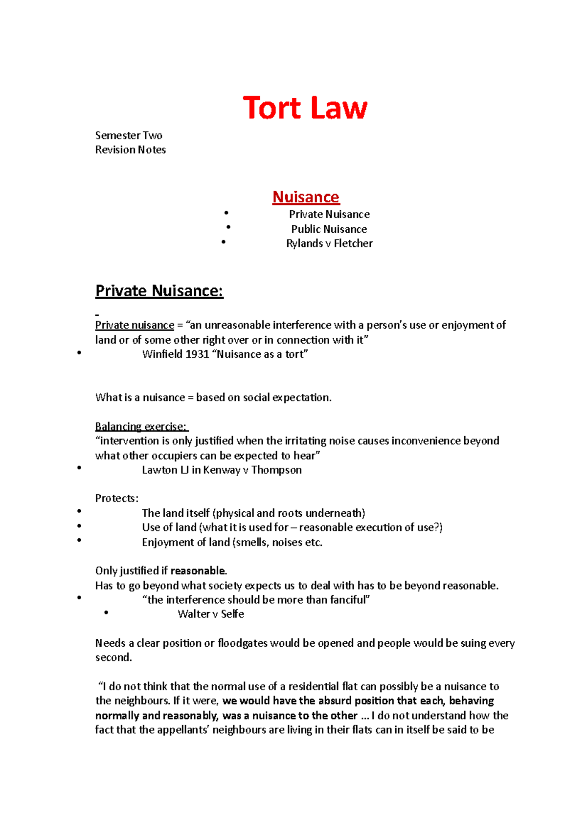 tort-law-tort-law-revision-notes-tort-law-semester-two-revision