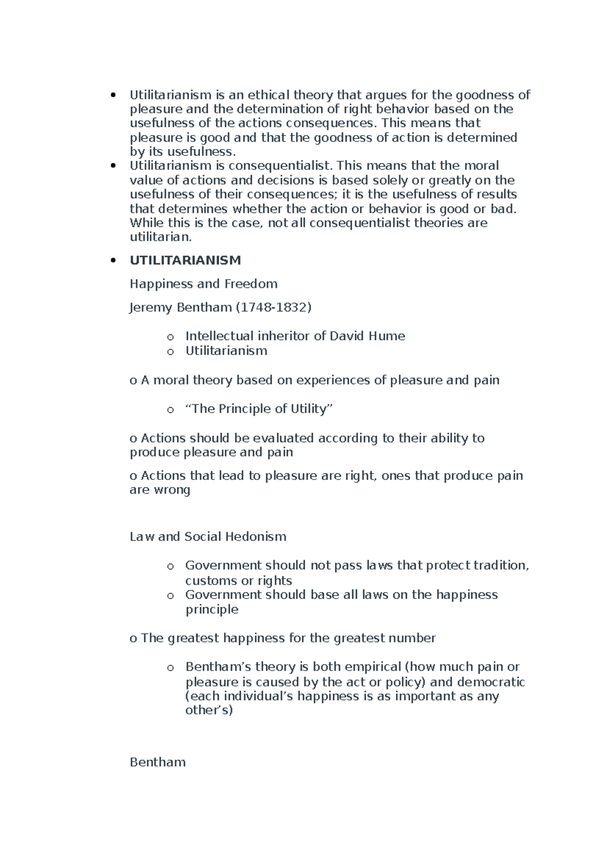 Utilitarianism - review - Utilitarianism is an ethical theory that ...