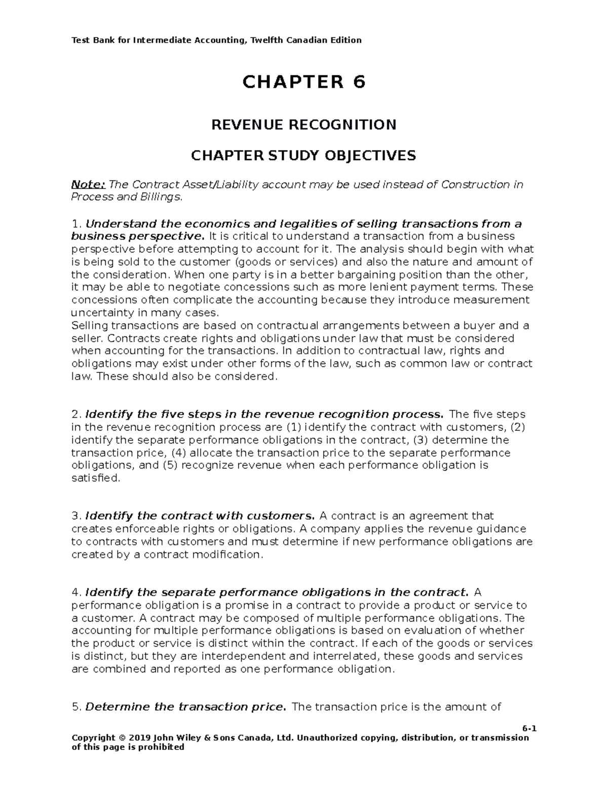 Ch06 - Financial Accounting II - CHAPTER 6 REVENUE RECOGNITION CHAPTER ...