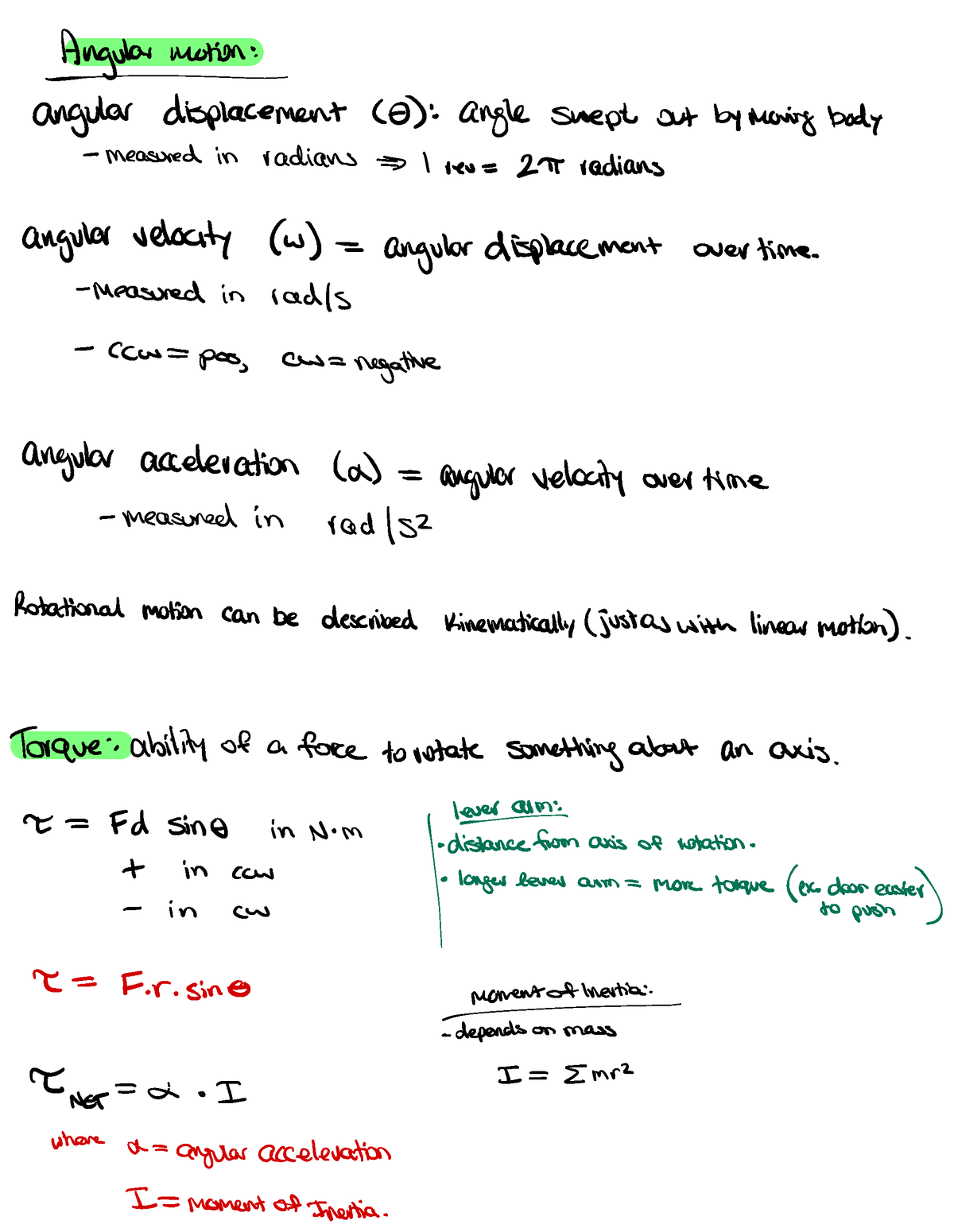 Chapter 12 - Angularmoti# ####### angular displacement (-0) : angle ...