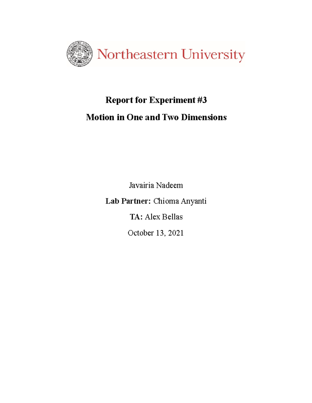 lab report physics matriculation semester 1 experiment 3