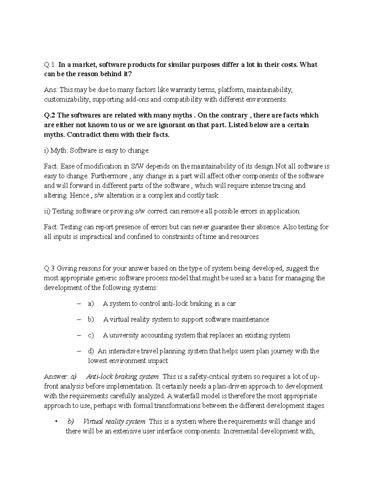 Se-ct-1-answer - 12345 - Q In a market, software products for similar ...