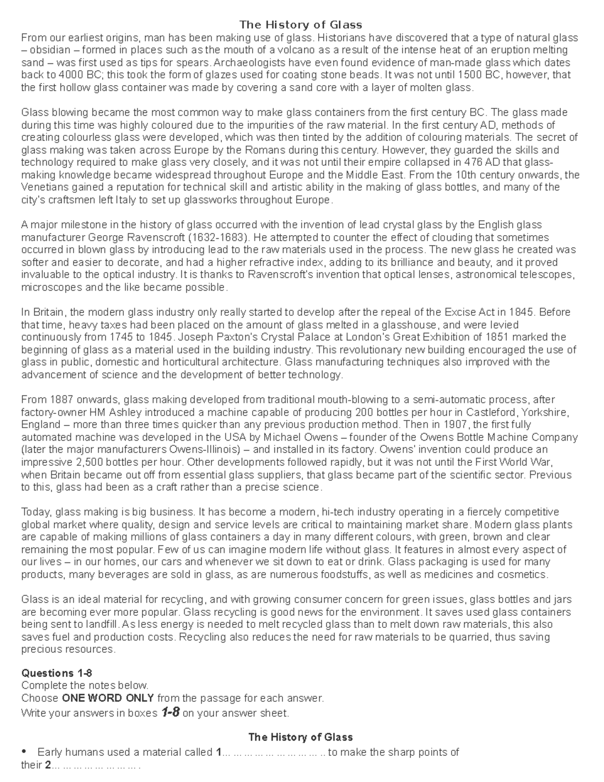 The History of Glass The History of Glass From our earliest