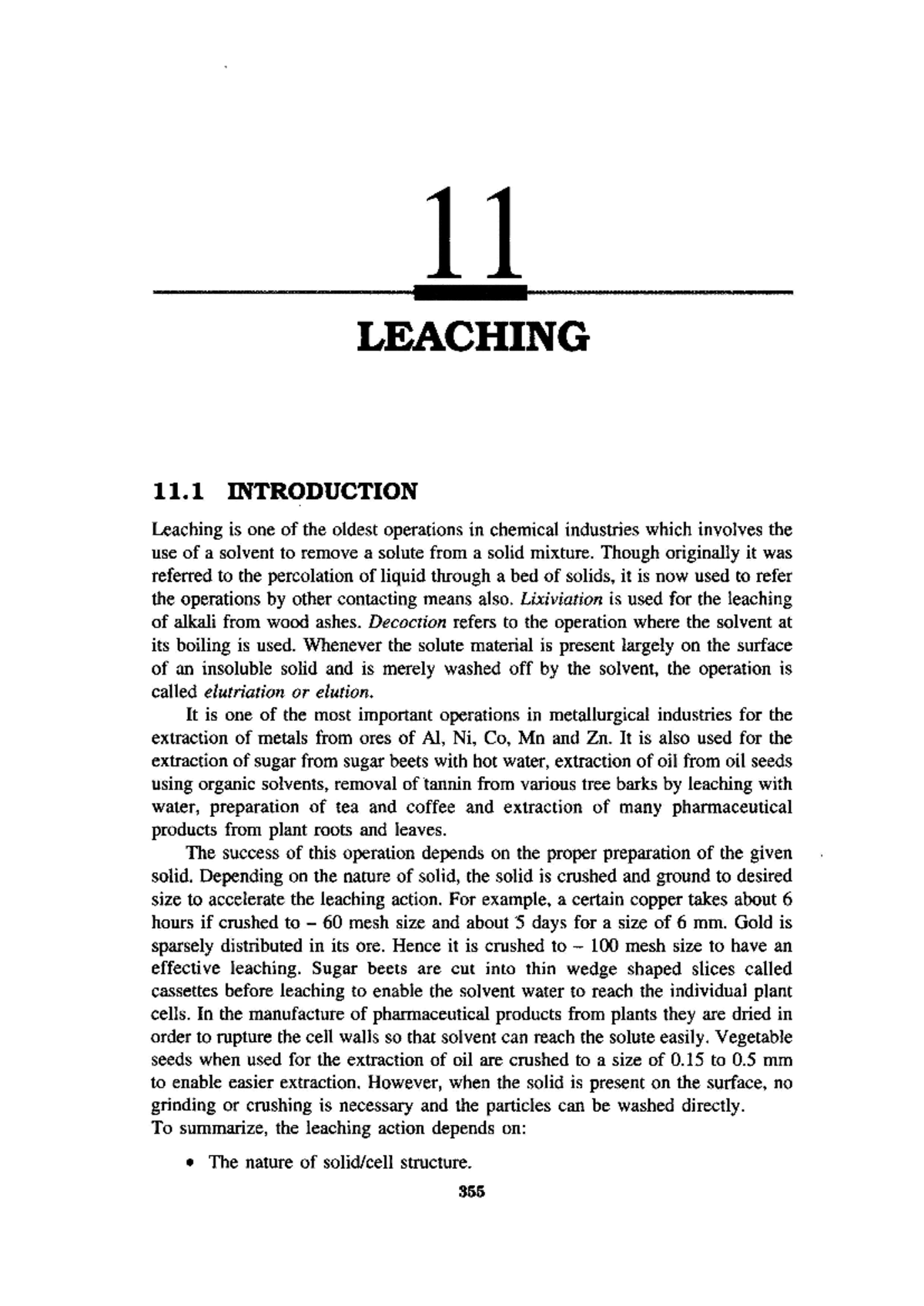 Leaching - Separation process II - Studocu