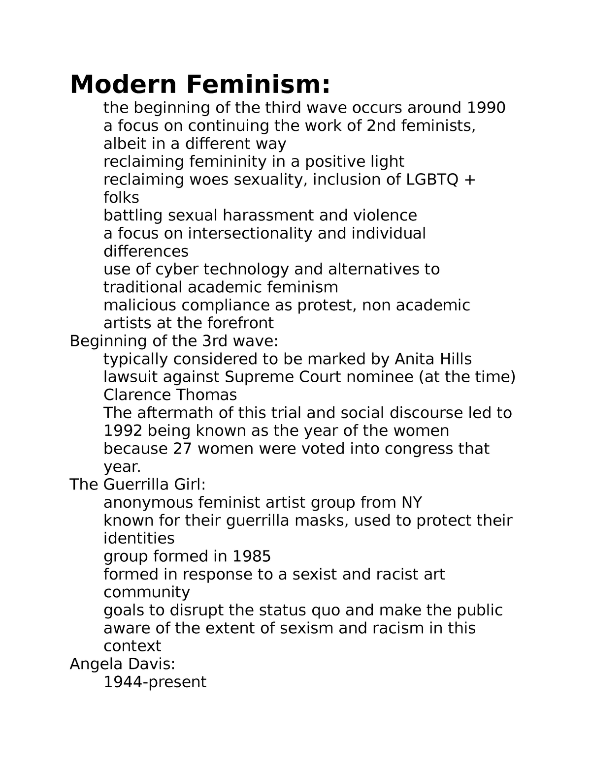 Modern Feminism Modern Feminism The Beginning Of The Third Wave Occurs Around 1990 A Focus On 0173