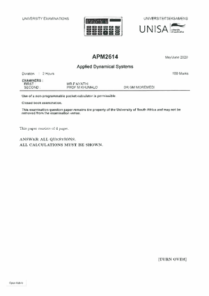APM2614 Assignment 1 Solutions 2024[15723 ] - APM 2614/102/01/ Tutorial ...