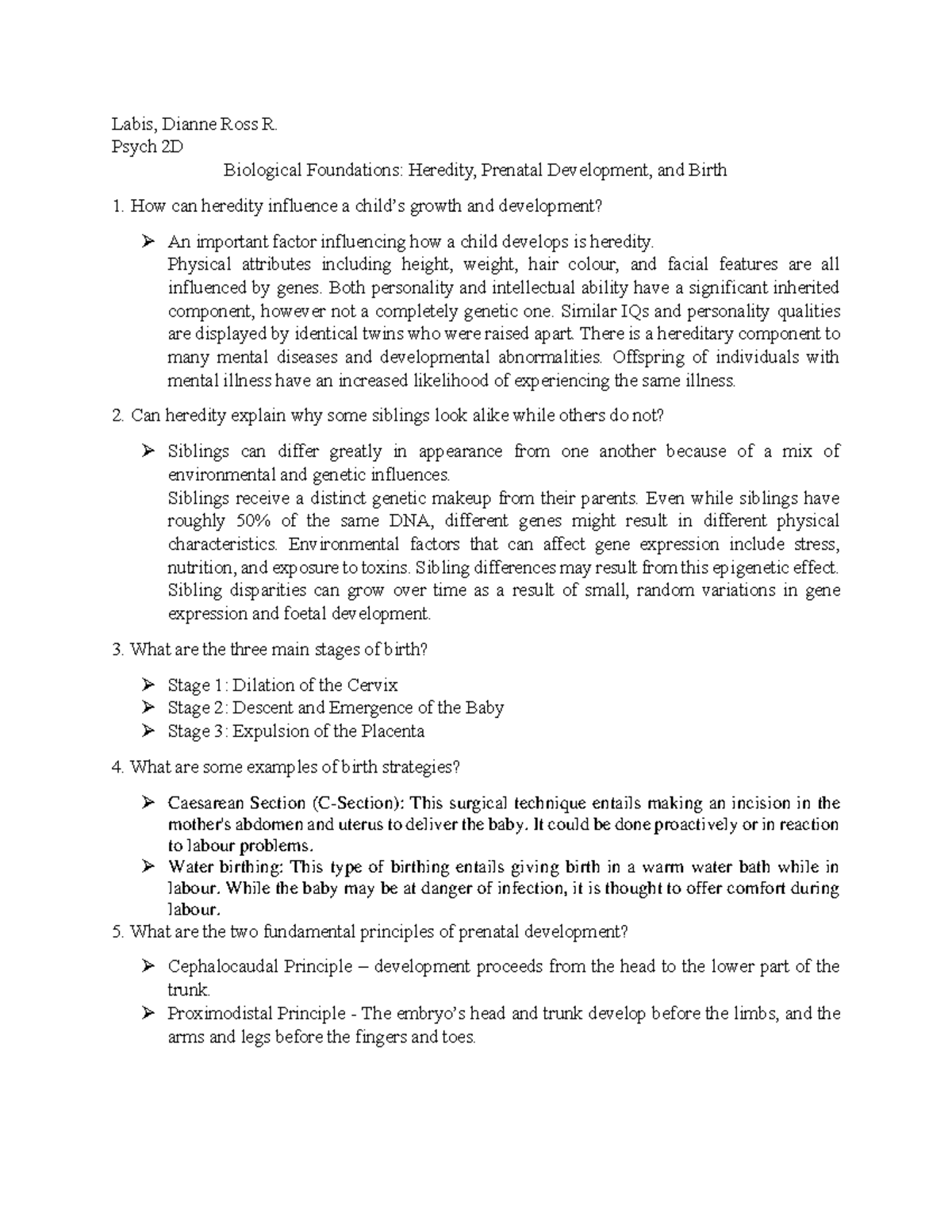 Biological Foundations Heredity, Prenatal Development, and Birth ...