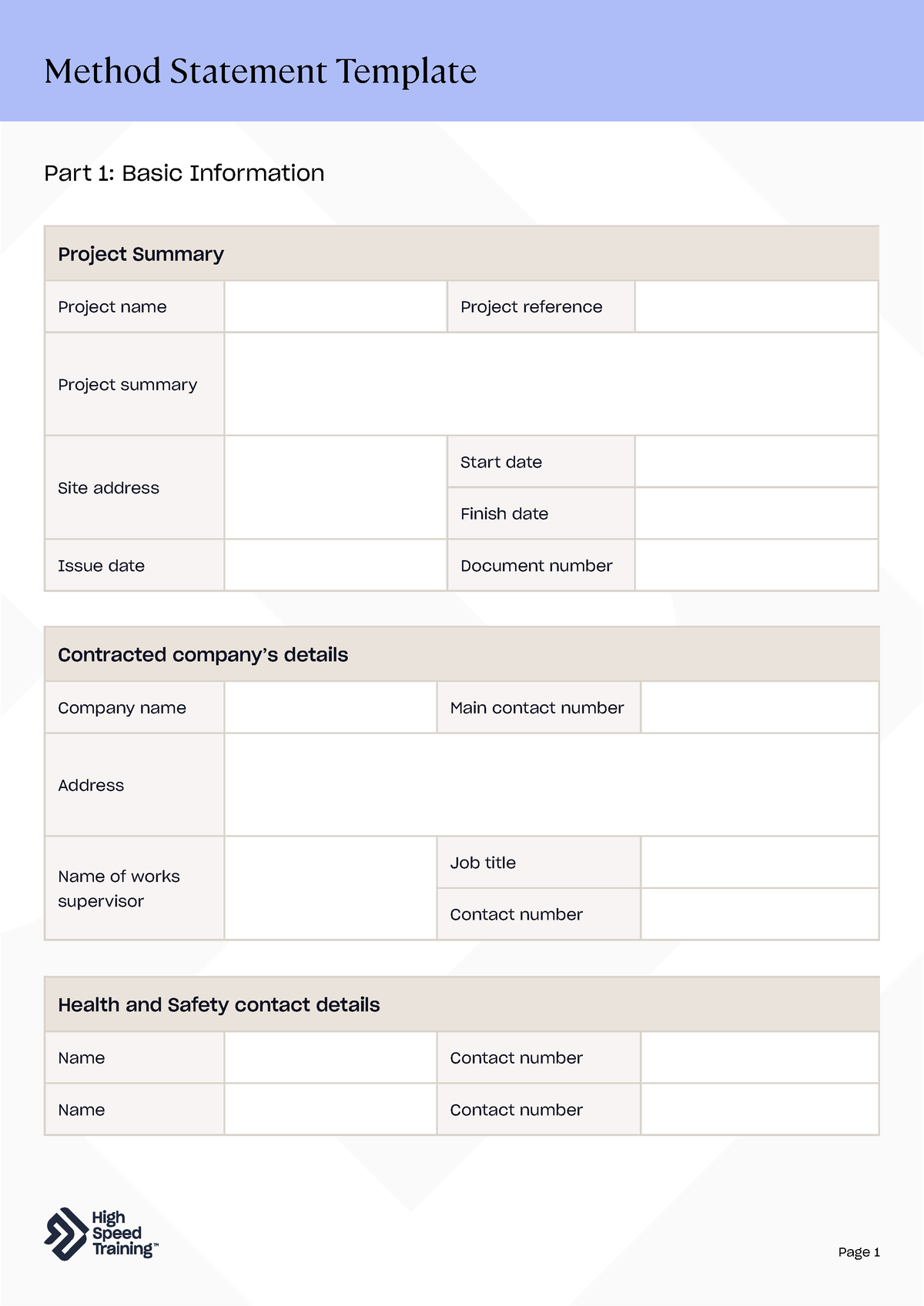 method-statement-template-part-1-basic-information-project-summary