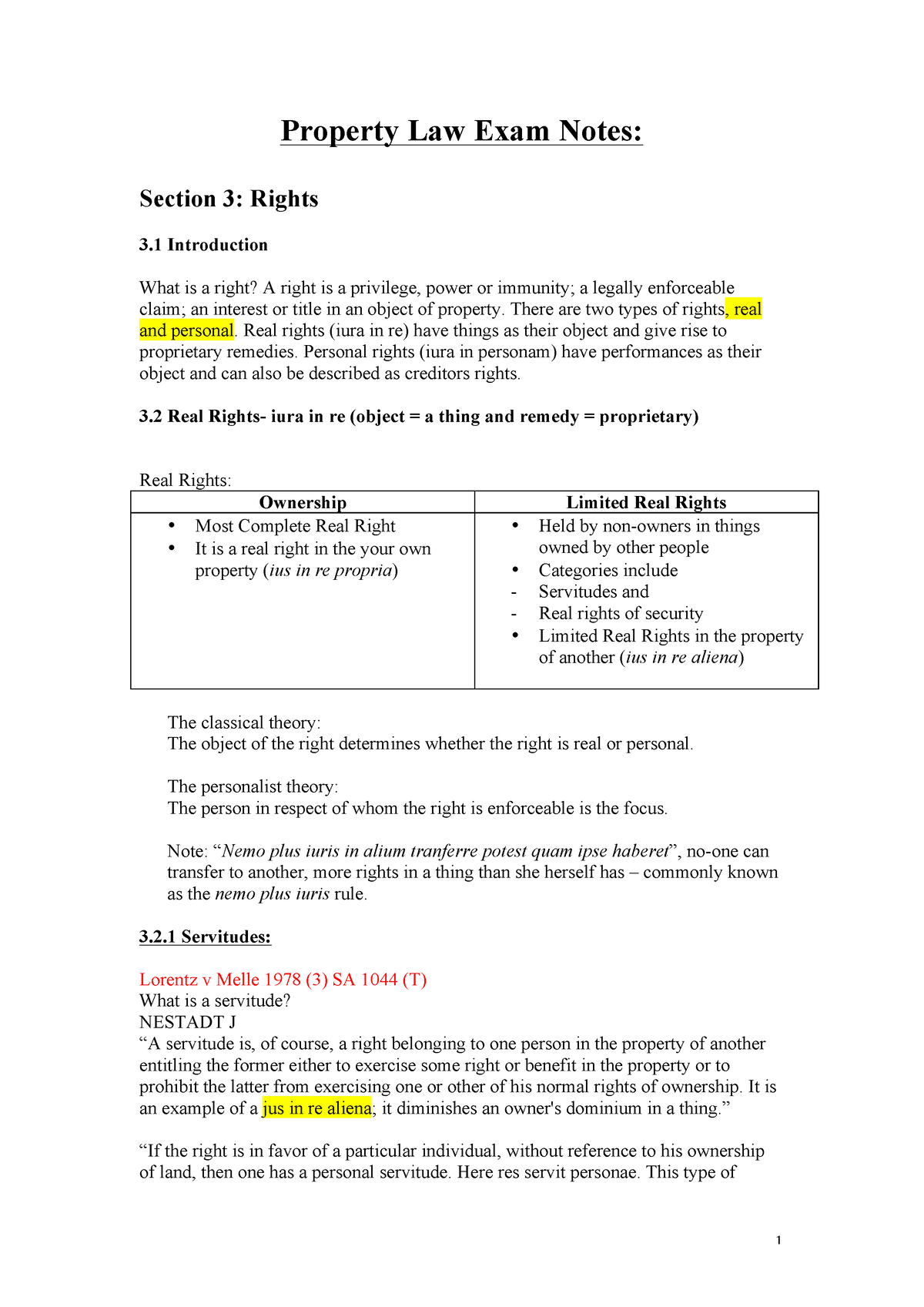 case study on property law