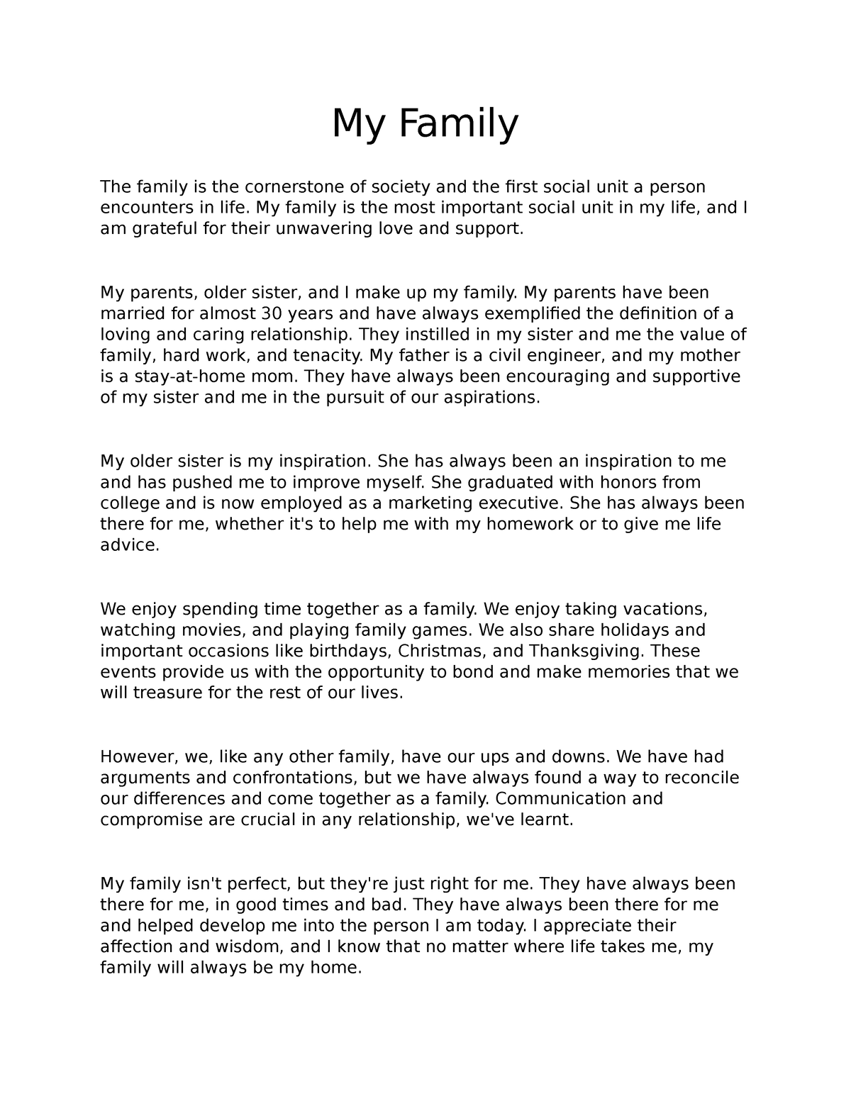 Essay on I Love My Family  I Love My Family Essay for Students