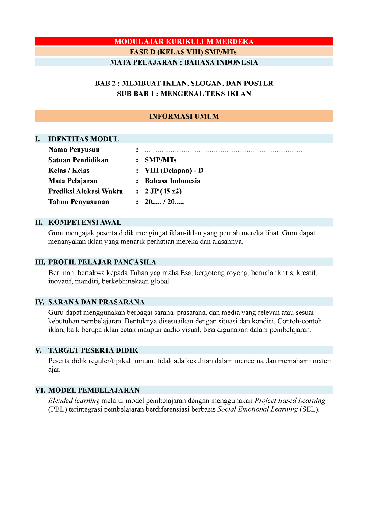 Modul Bahasa Indonesia 8 - Bab 2 - MODUL AJAR KURIKULUM MERDEKA FASE D ...