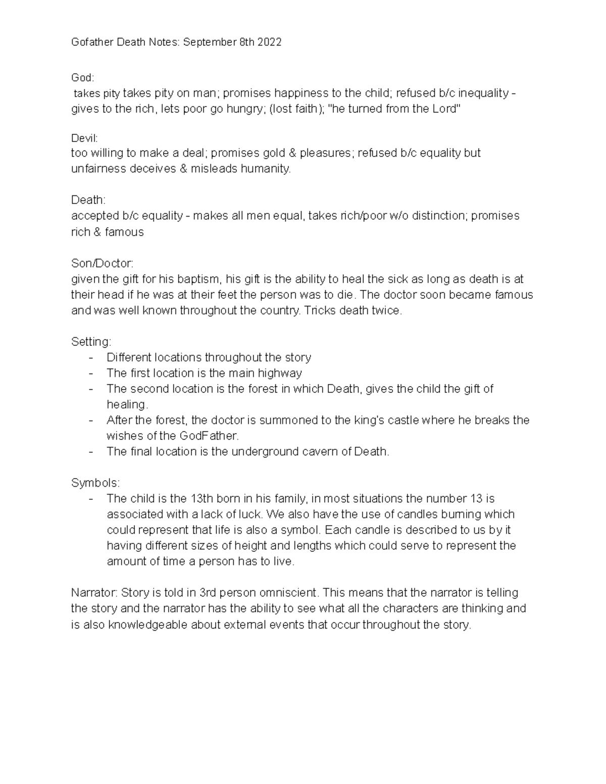 Lit 100 september 8th In these lecture notes, we analyze the story