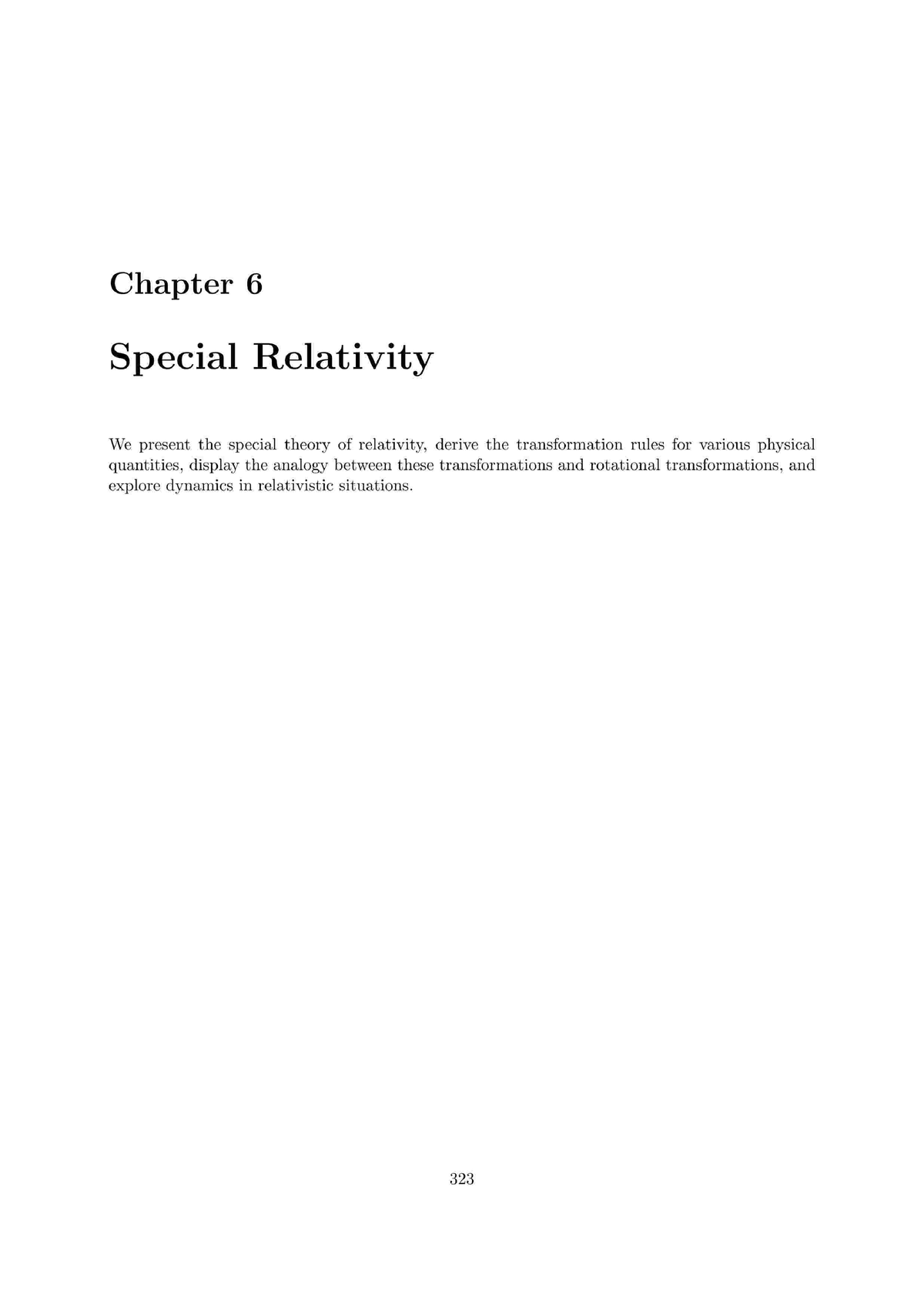 Chapter 6 Special Relativity Mathematical Physics I Studocu