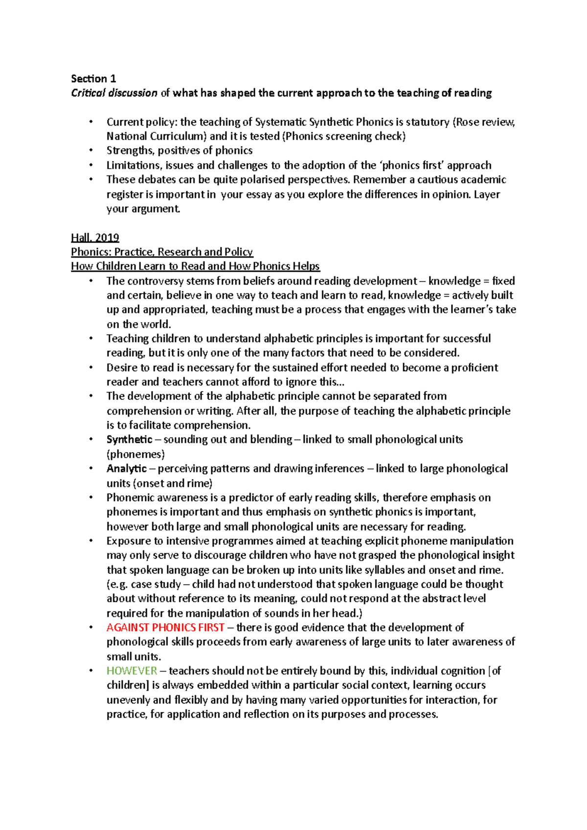 Assignment 1 - English - Section 1 (part 2) - Section 1 Critical ...