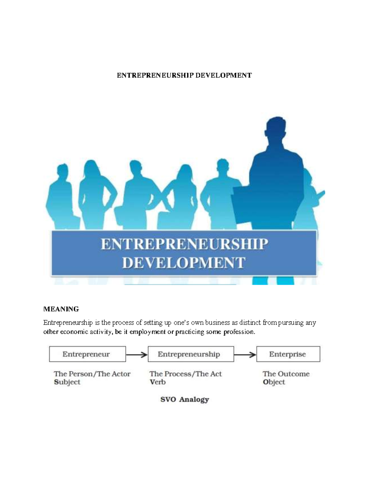 Fundamentals OF Entrepreneurship- KEY Points - ENTREPRENEURSHIP ...