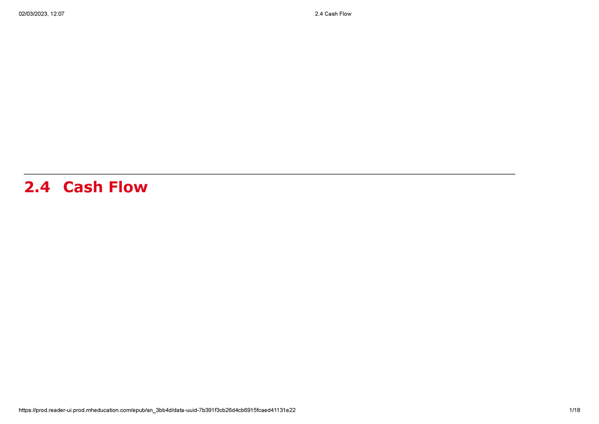 Chapter 2.4 Cash Flow - 5 - 2 Cash Flow Excel Master It! Excel Master 