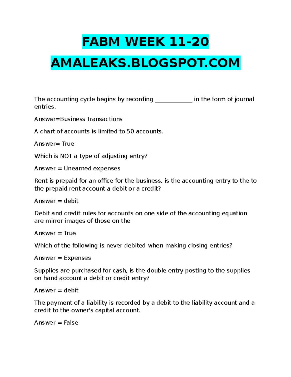 [ Amaleaks. Blogspot.COM] FABM (FABM-112) Week 11-20 - FABM WEEK 11 ...