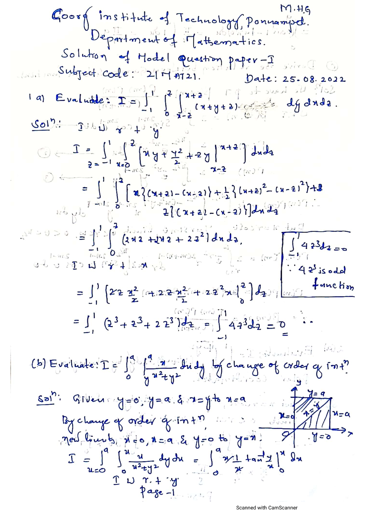 21MAT21-Solution Of Model Question Paper -I - Machine Learning - Studocu