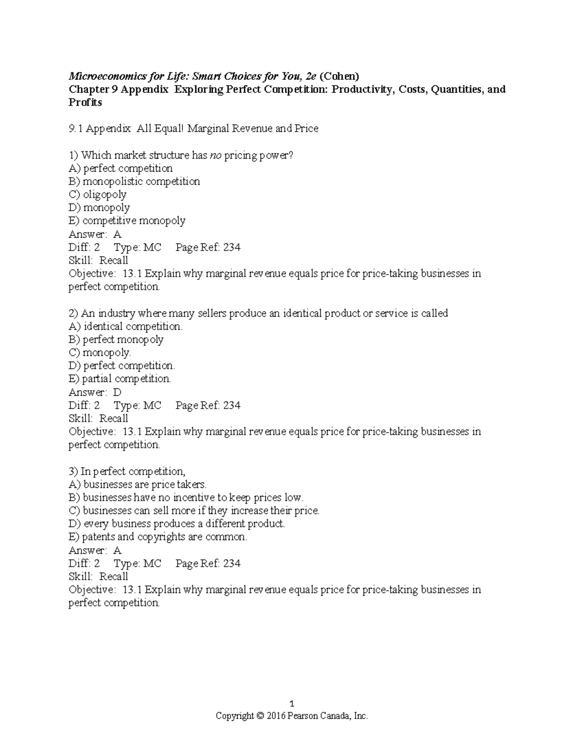 Chapter 9 appendix - good help - Microeconomics for Life: Smart Choices ...