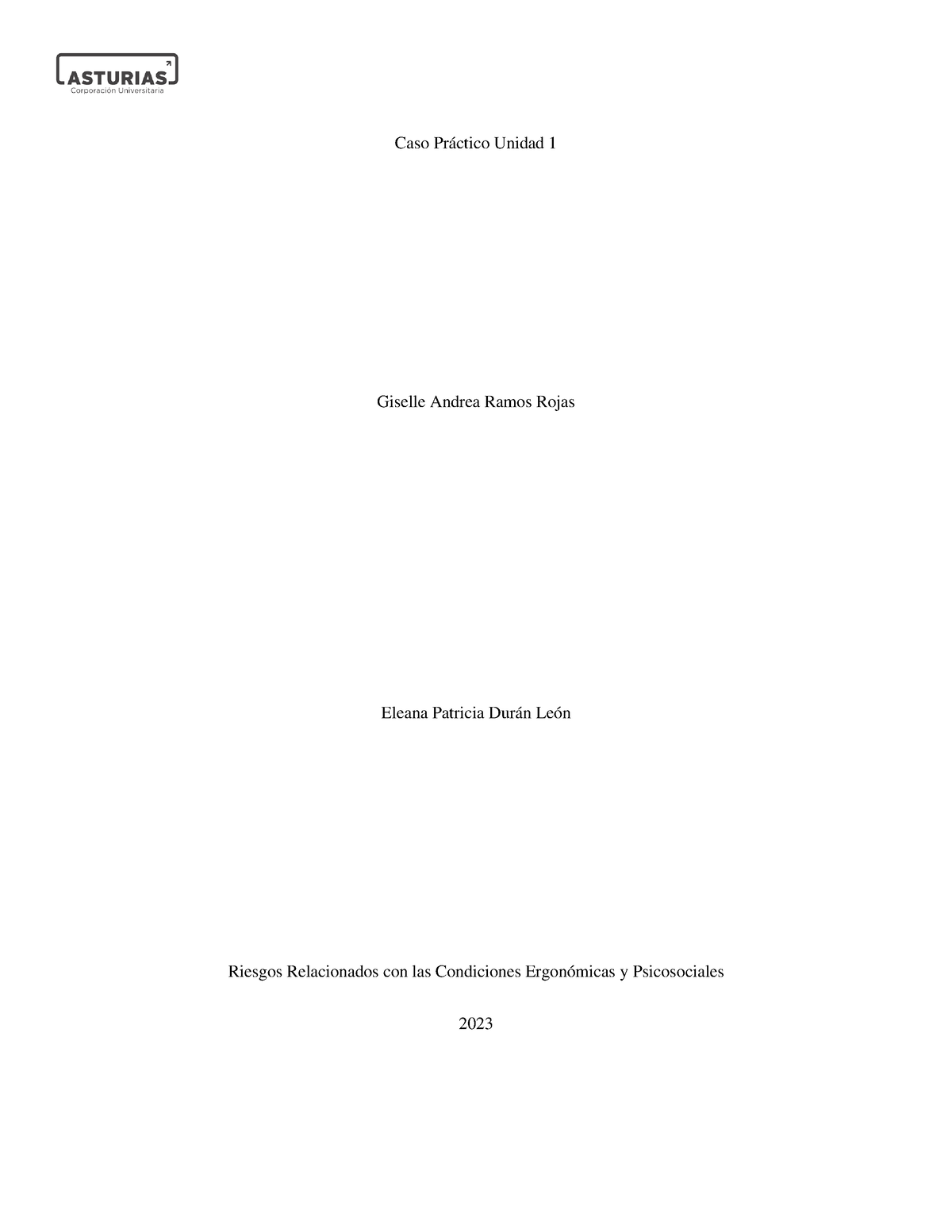 Caso practico 1 - Caso Práctico Unidad 1 Giselle Andrea Ramos Rojas ...