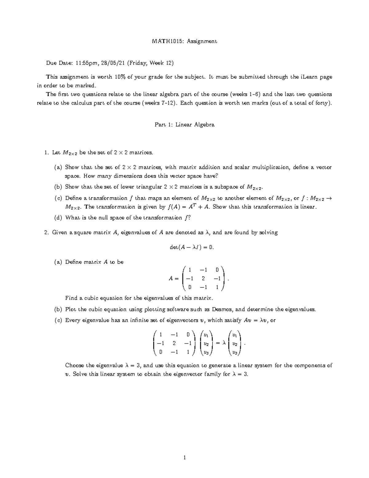 maths 512 assignment