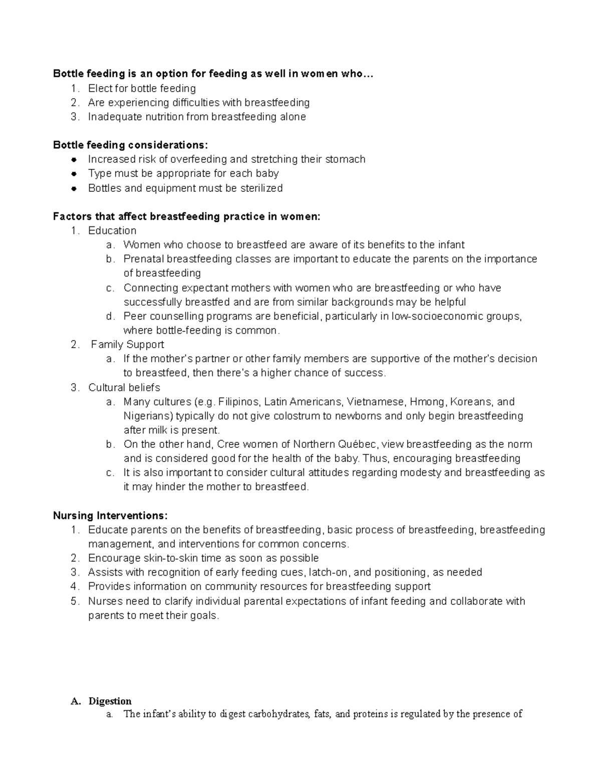 Choosing an infant feeding method Bottle feeding is an option for