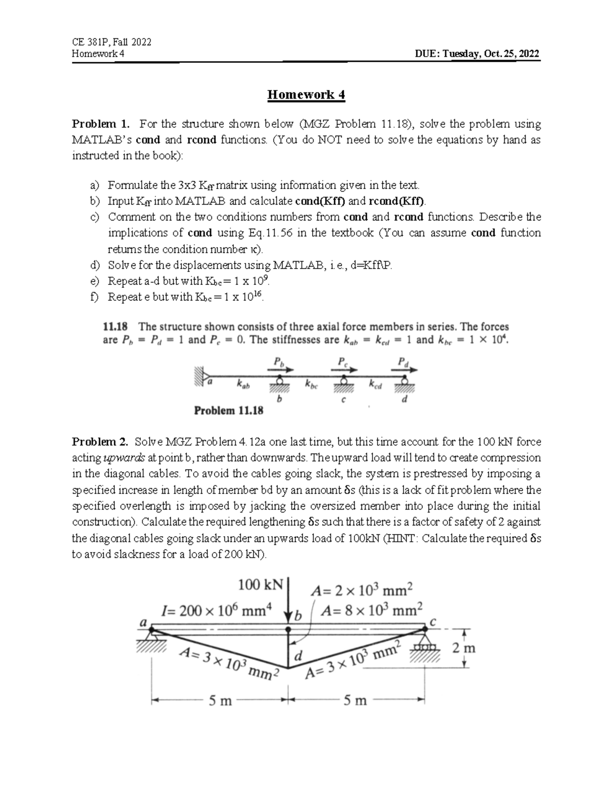 CE 381P-Homework 4 - Homework 4 - CE 381P, Fall 2022 Homework 4 DUE ...