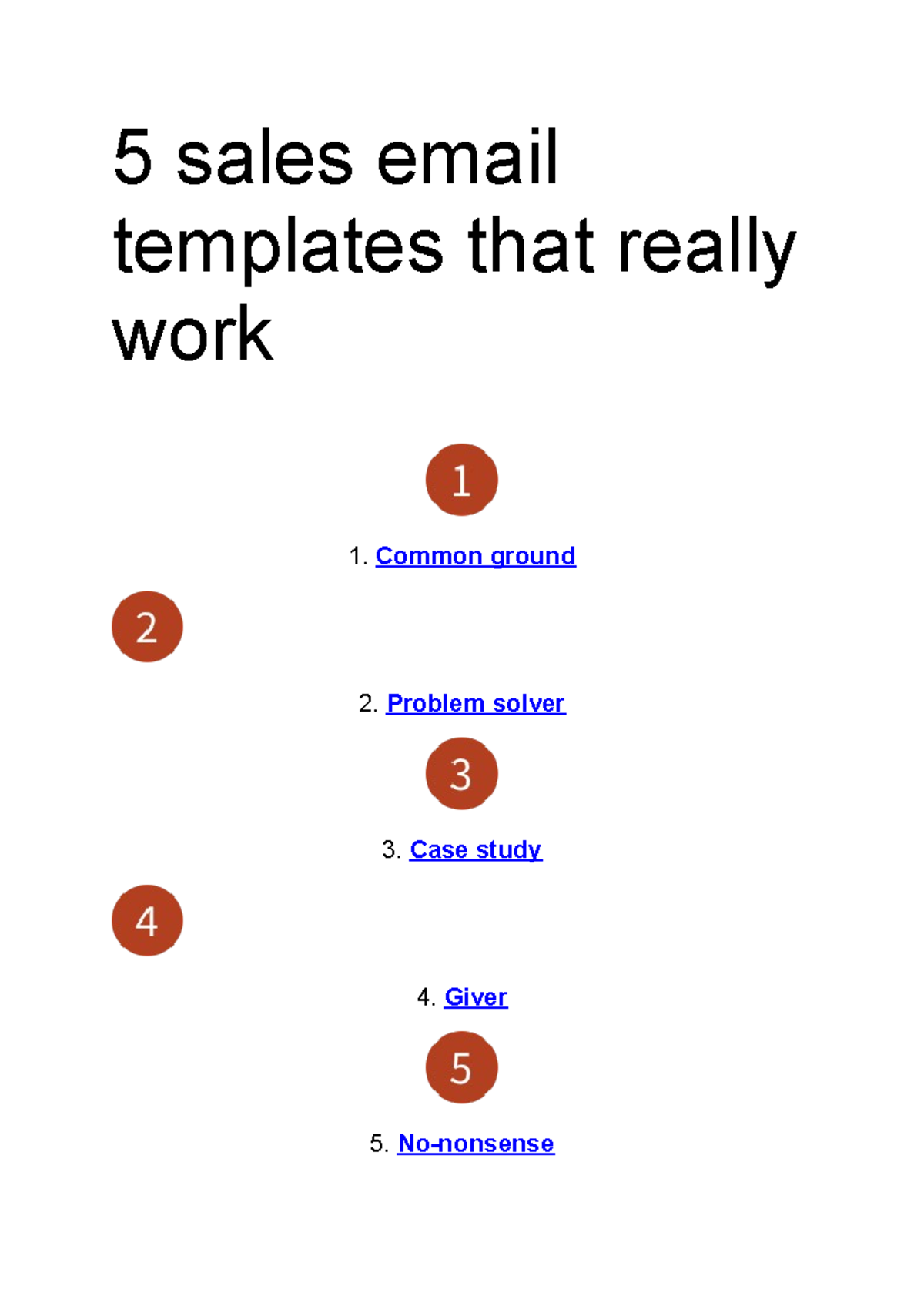 5 sales email templates that really work - Common ground 2. Problem ...